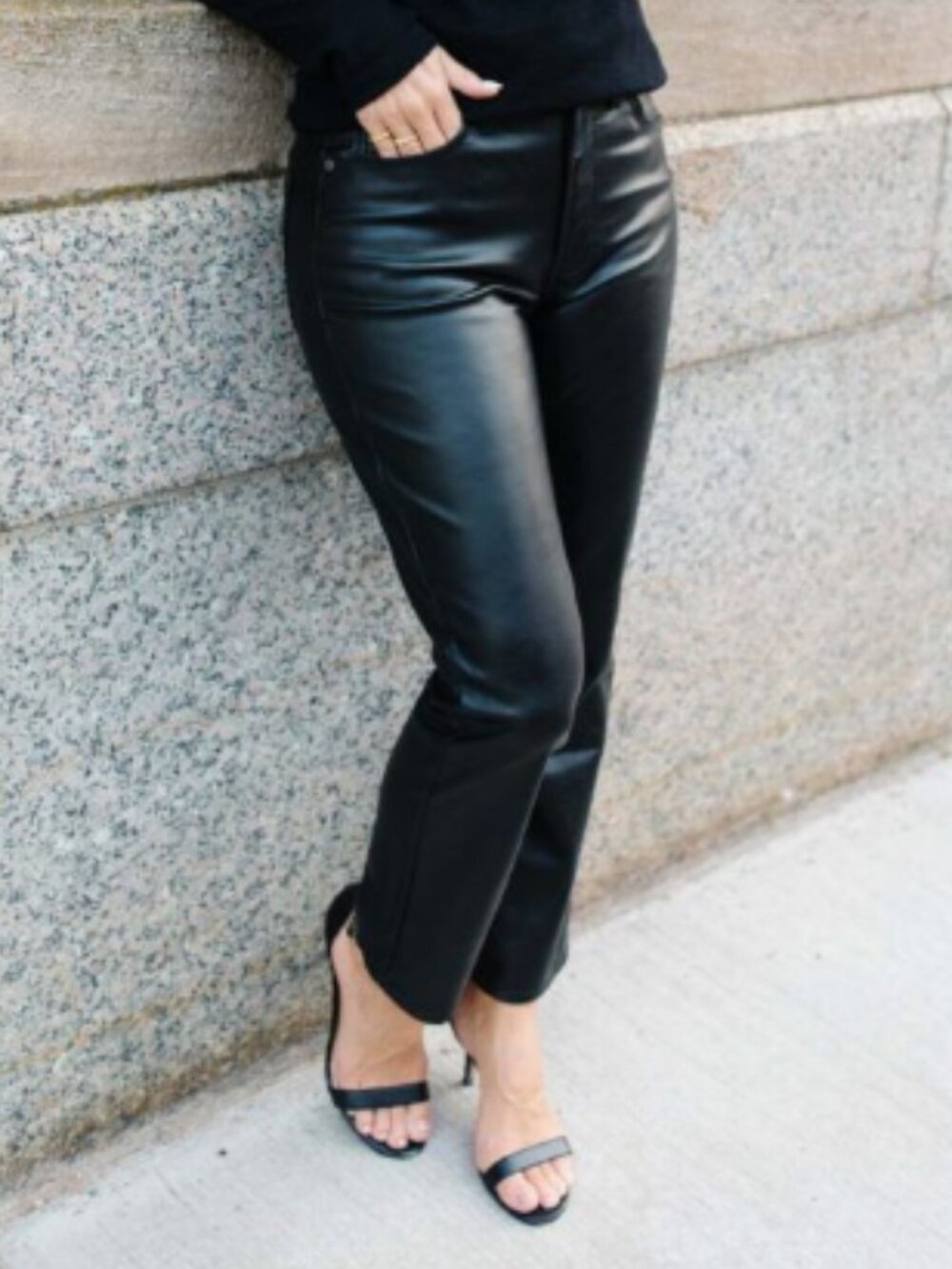 GAP TruBlack High Rise Vintage Slim Vegan Leather Pants--NWT--18/34R